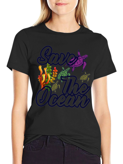 Save the Ocean Turtle Graphic T-Shirt