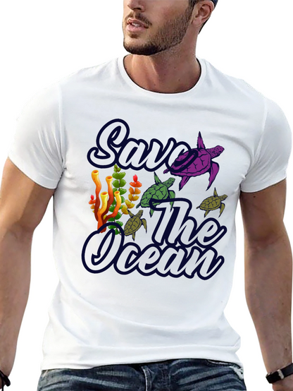 Save the Ocean Turtle Graphic T-Shirt