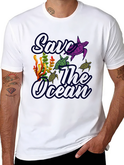 Save the Ocean Turtle Graphic T-Shirt