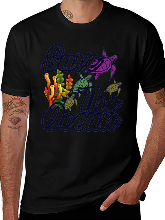 Save the Ocean Turtle Graphic T-Shirt