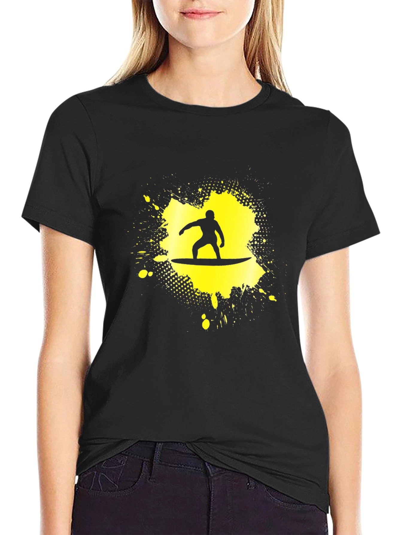 Surfer Graphic Black T-Shirt