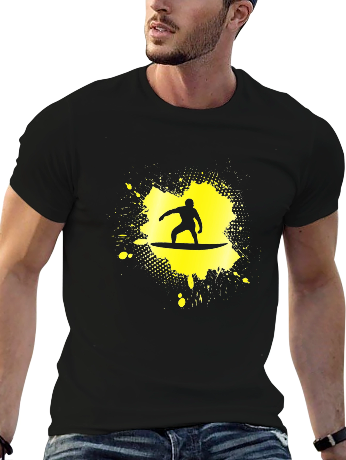 Surfer Graphic Black T-Shirt