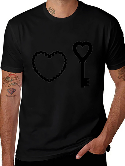Heart & Key Graphic Tee - Unlock Your Style