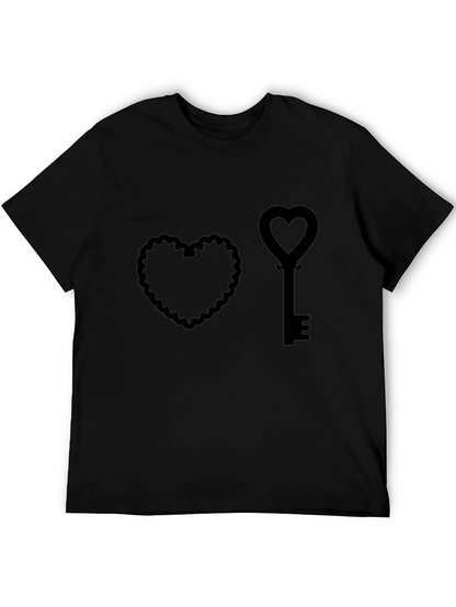 Heart & Key Graphic Tee - Unlock Your Style