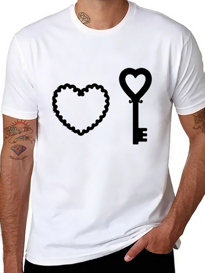 Heart & Key Graphic Tee - Unlock Your Style