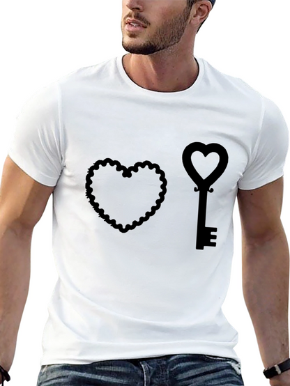 Heart & Key Graphic Tee - Unlock Your Style
