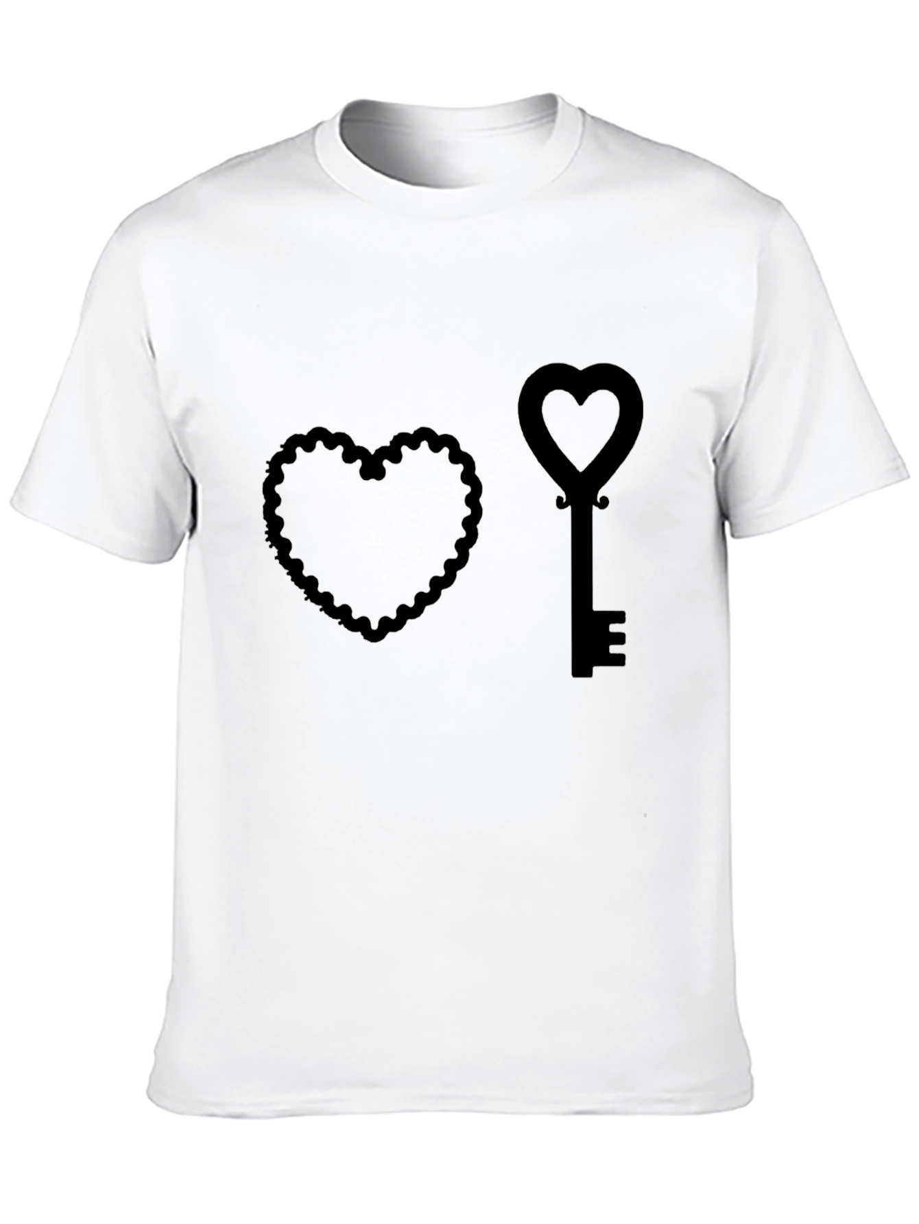 Heart & Key Graphic Tee - Unlock Your Style