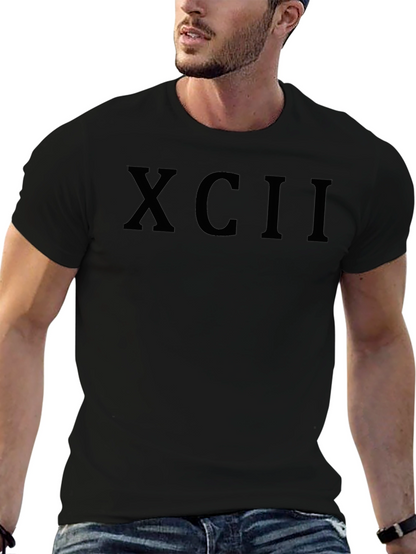 XCII Roman Numeral T-Shirt - Classic Black Tee