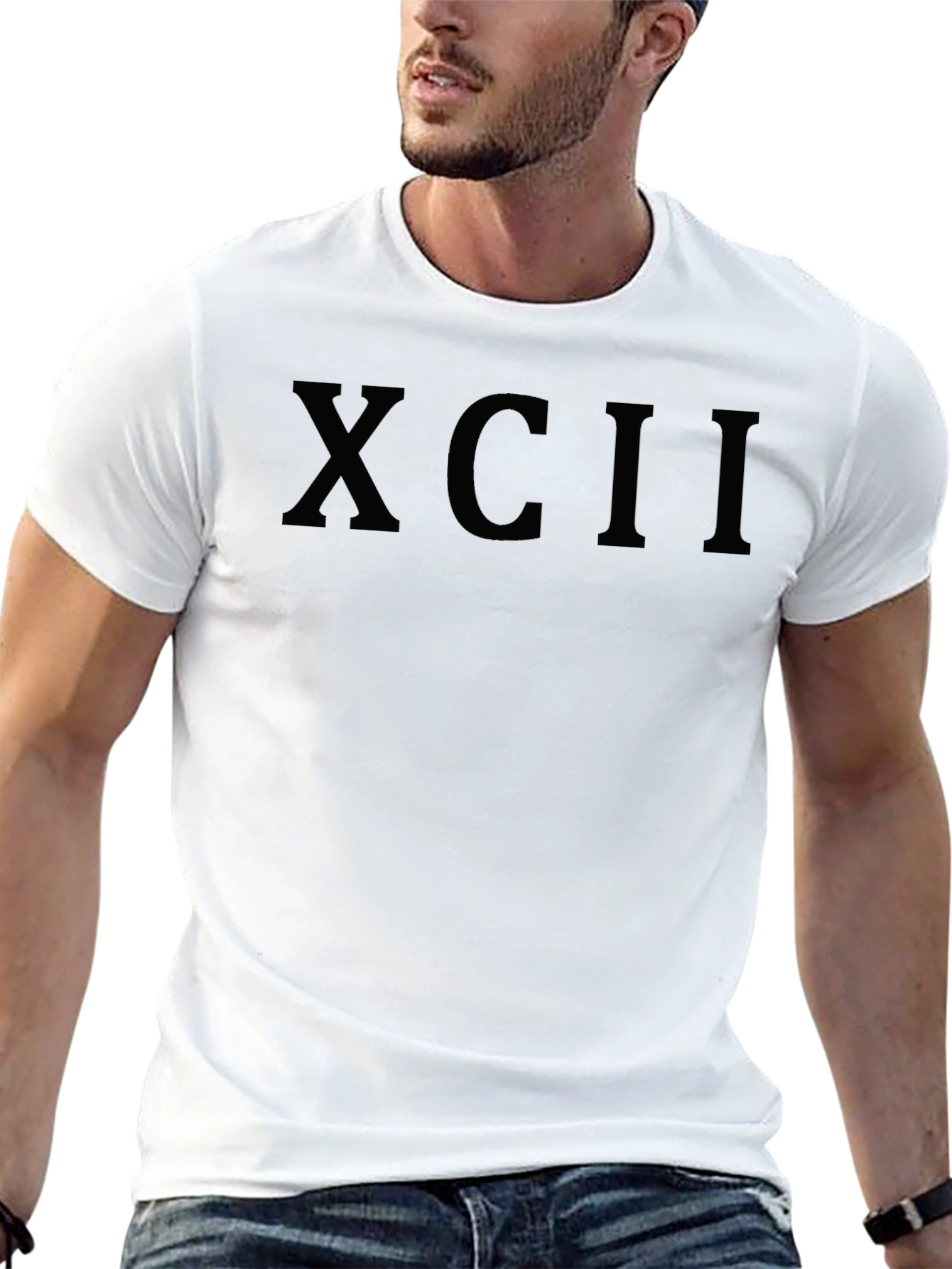 XCII Roman Numeral T-Shirt - Classic Black Tee