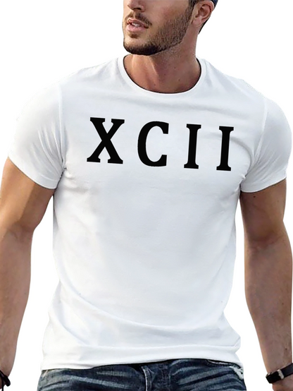 XCII Roman Numeral T-Shirt - Classic Black Tee