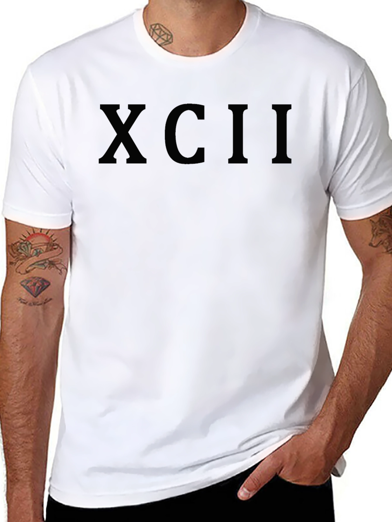 XCII Roman Numeral T-Shirt - Classic Black Tee
