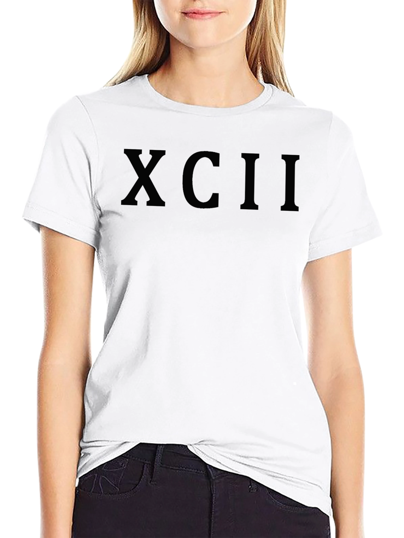 XCII Roman Numeral T-Shirt - Classic Black Tee