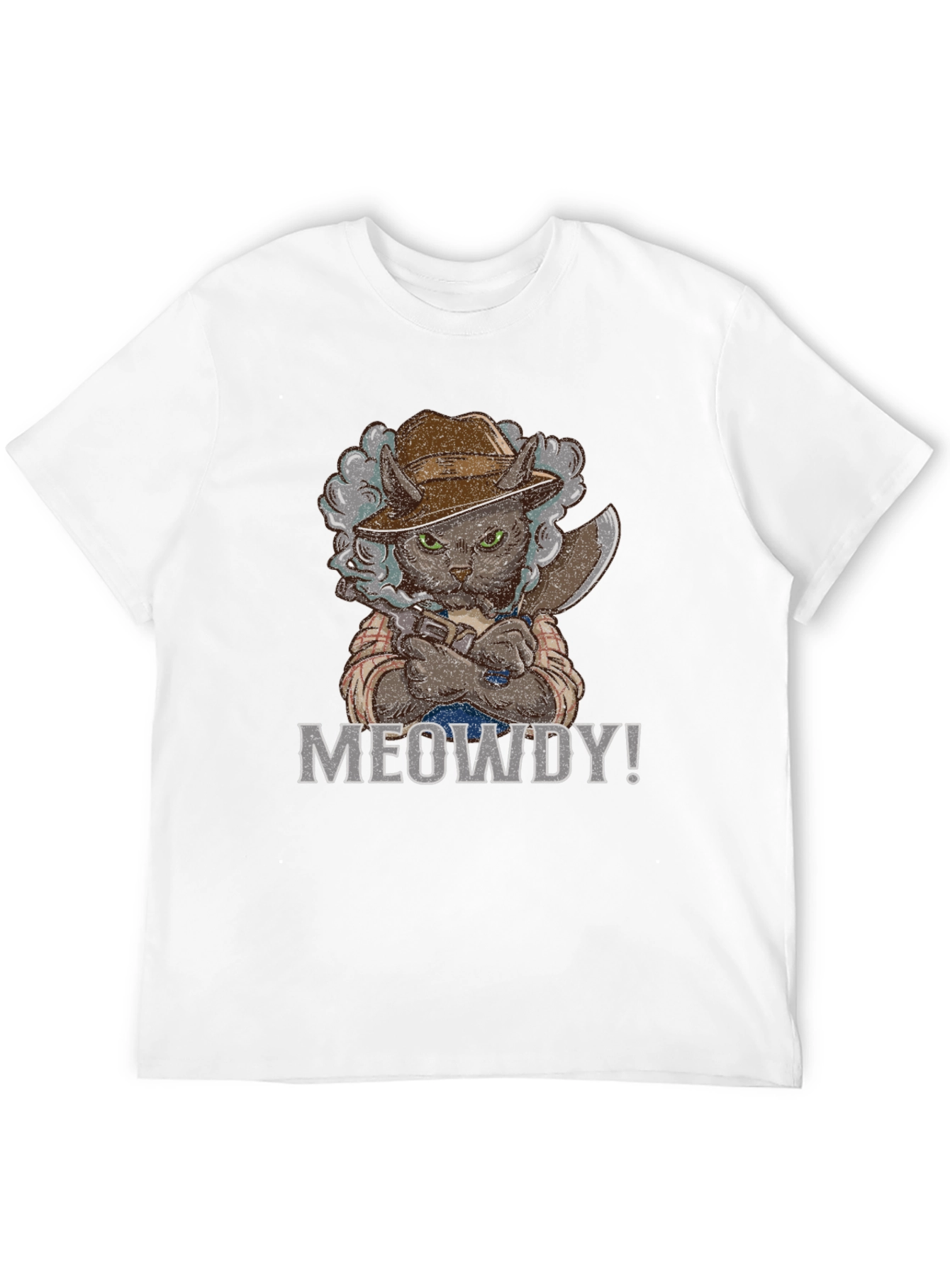 Meowdy Cat Cowboy T-Shirt - Black