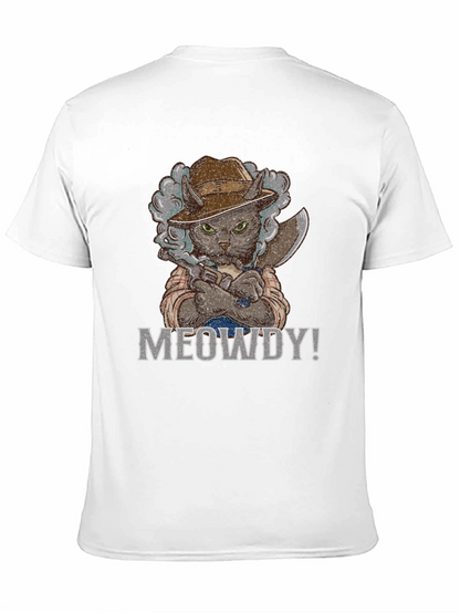 Meowdy Cat Cowboy T-Shirt - Black