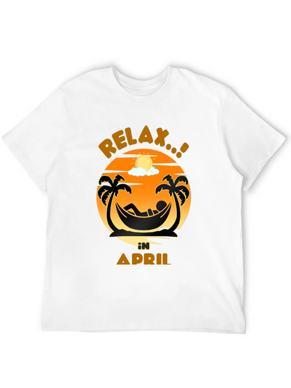 Relax in April Palm Tree Hammock Graphic Tee