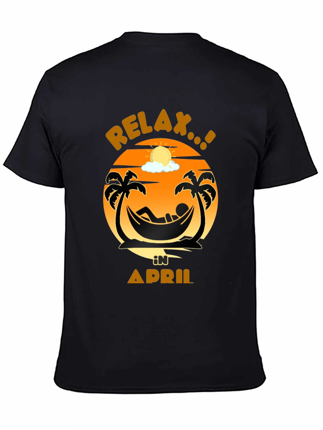 Relax in April Palm Tree Hammock Graphic Tee