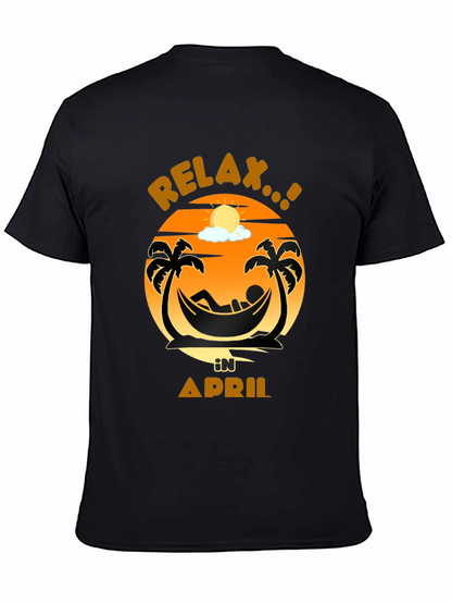 Relax in April Palm Tree Hammock Graphic Tee