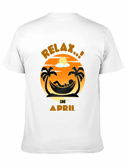 Relax in April Palm Tree Hammock Graphic Tee