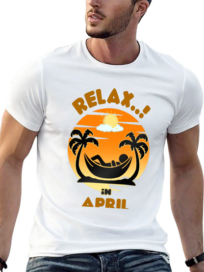 Relax in April Palm Tree Hammock Graphic Tee