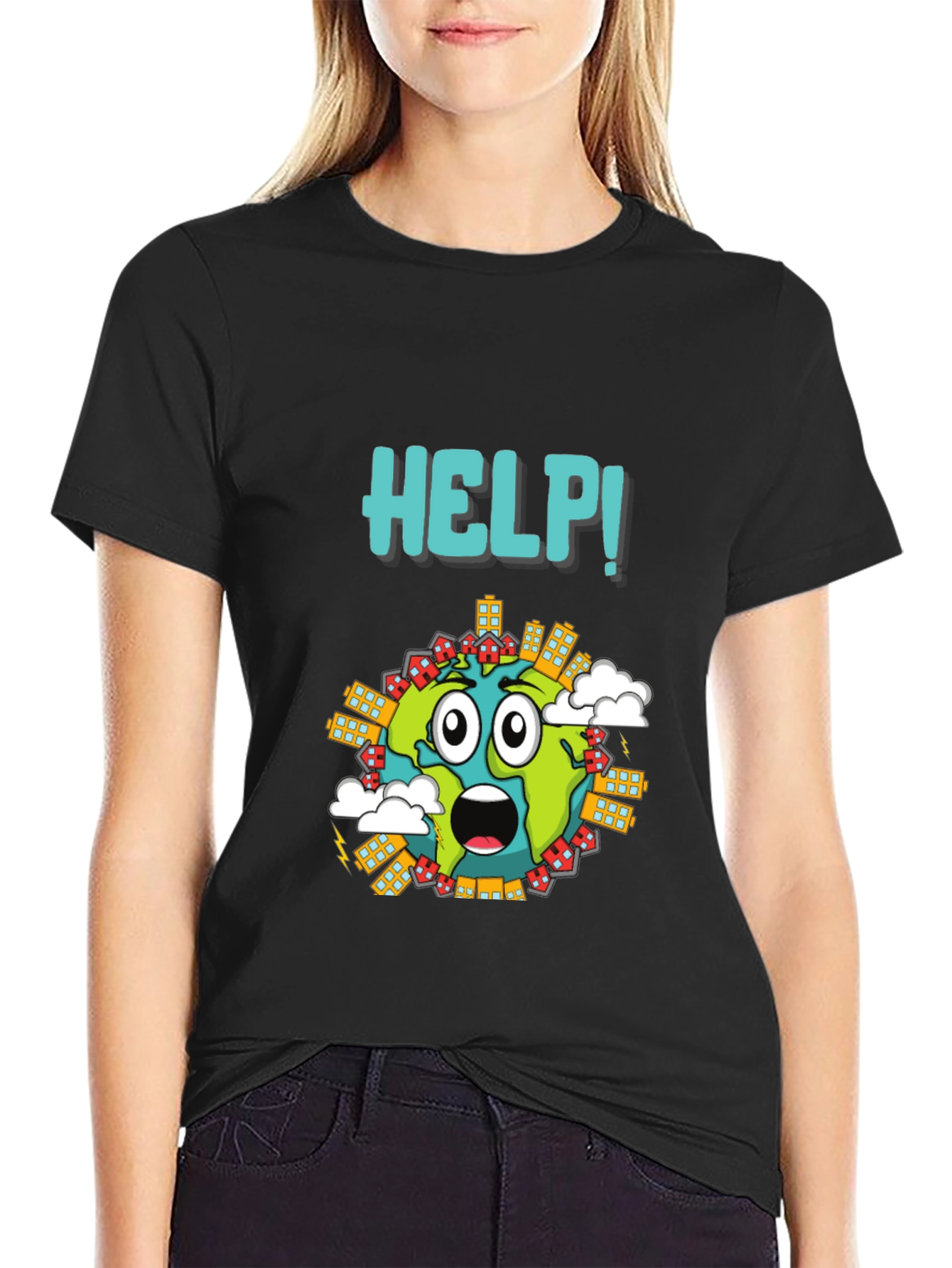 Distressed Earth Graphic T-Shirt - Save the Planet Tee