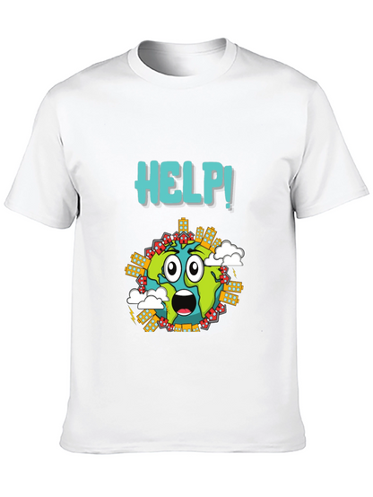 Distressed Earth Graphic T-Shirt - Save the Planet Tee