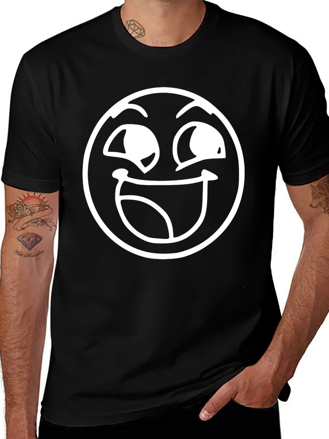 Funny Face Graphic Tee - Black
