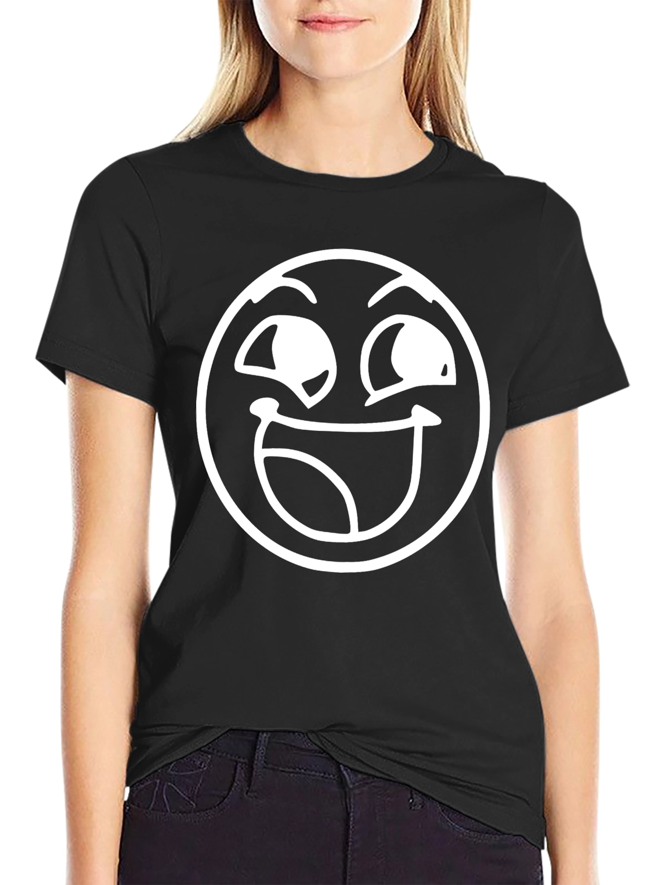 Funny Face Graphic Tee - Black