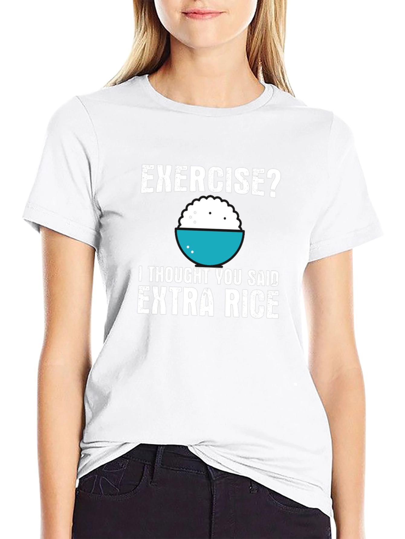Exercise? Extra Rice T-Shirt Funny Foodie Shirt