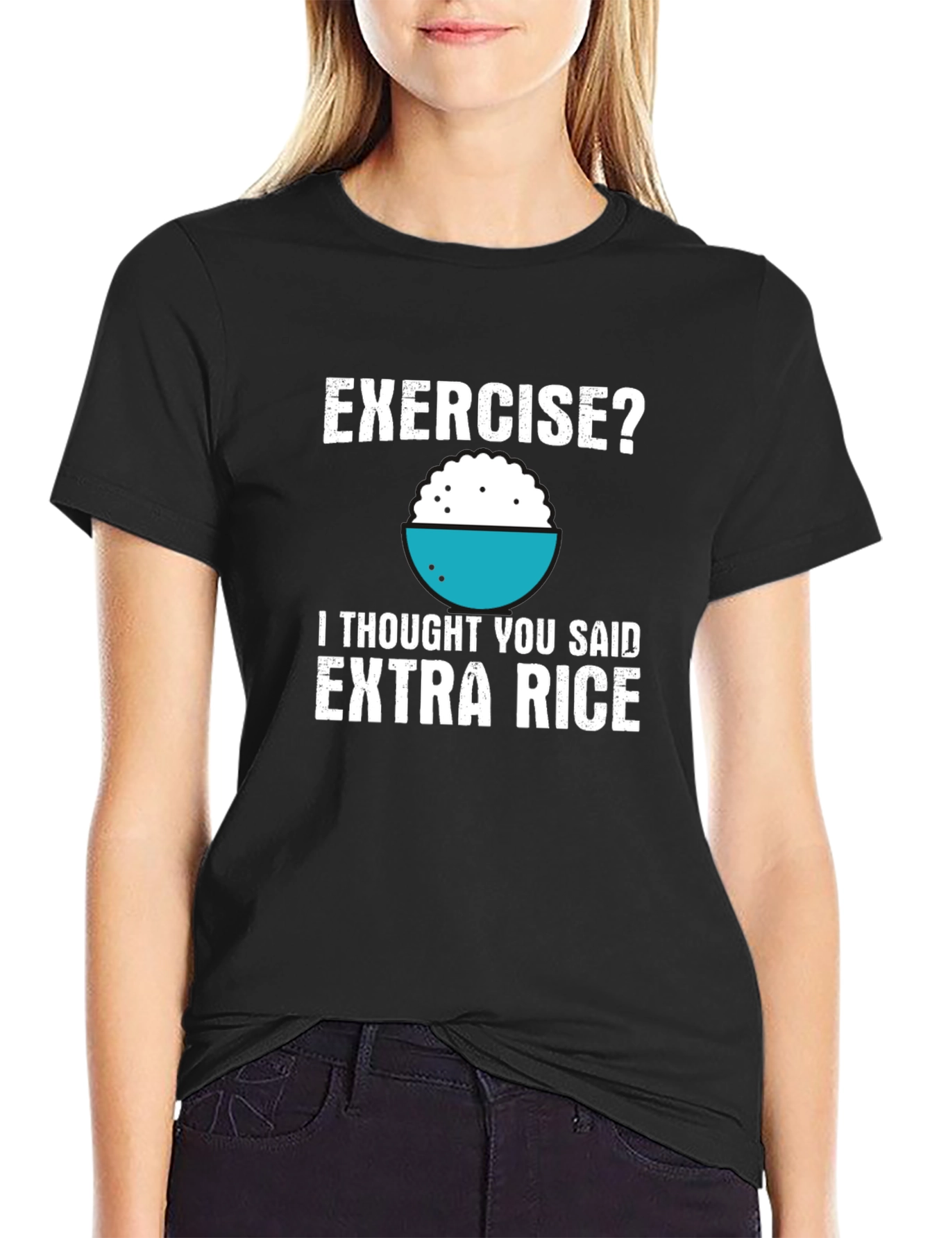 Exercise? Extra Rice T-Shirt Funny Foodie Shirt