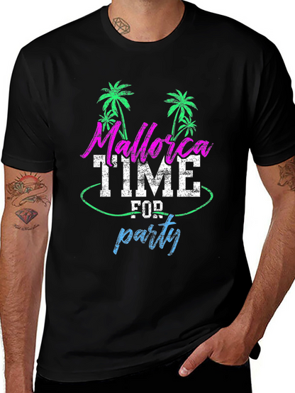 Mallorca Party Time Mens Black T-Shirt