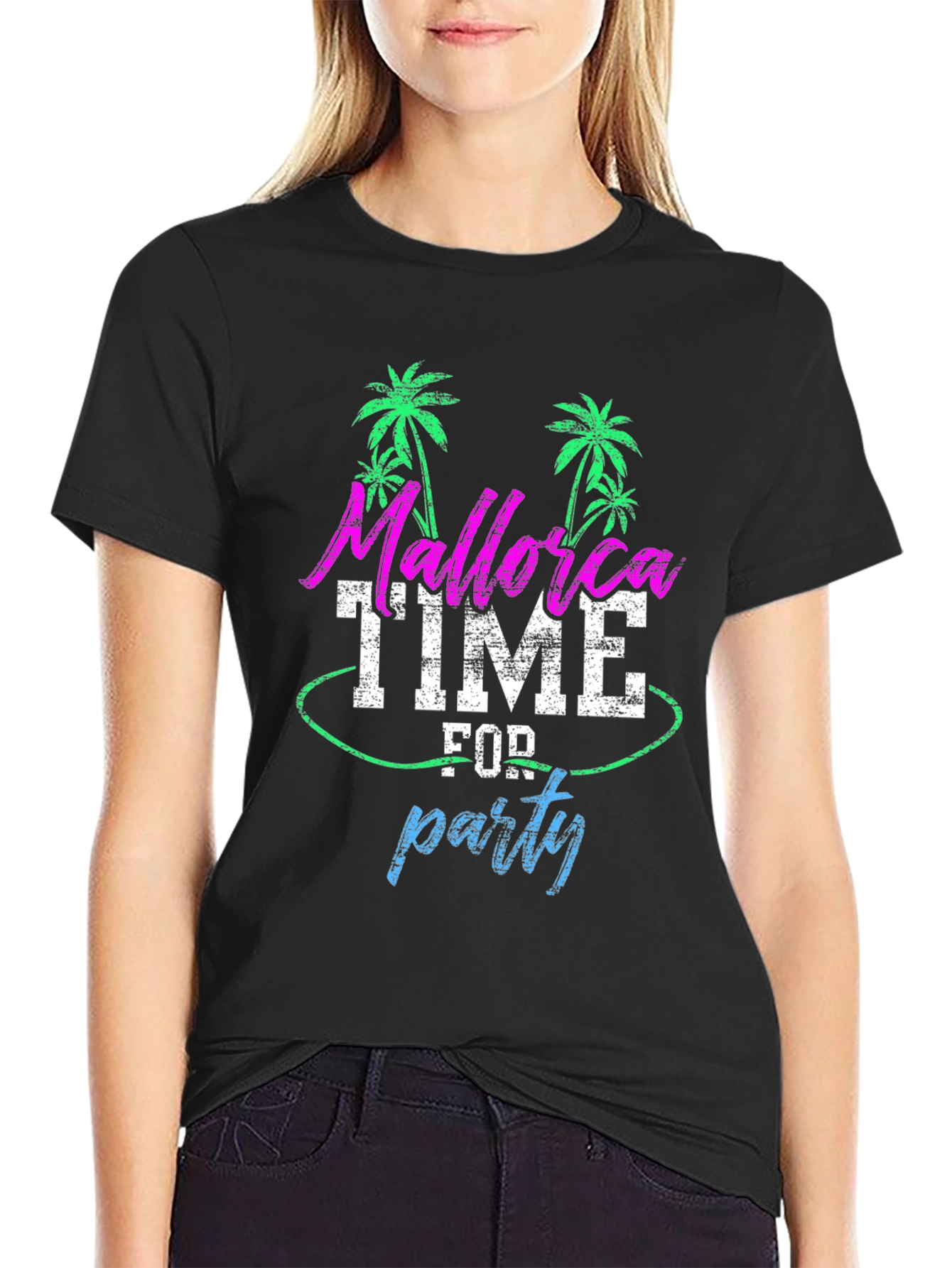 Mallorca Party Time Mens Black T-Shirt