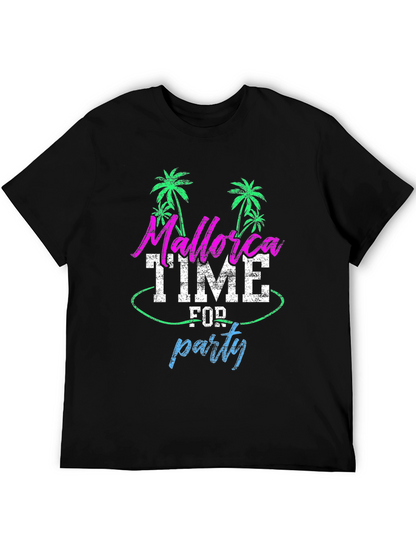 Mallorca Party Time Mens Black T-Shirt