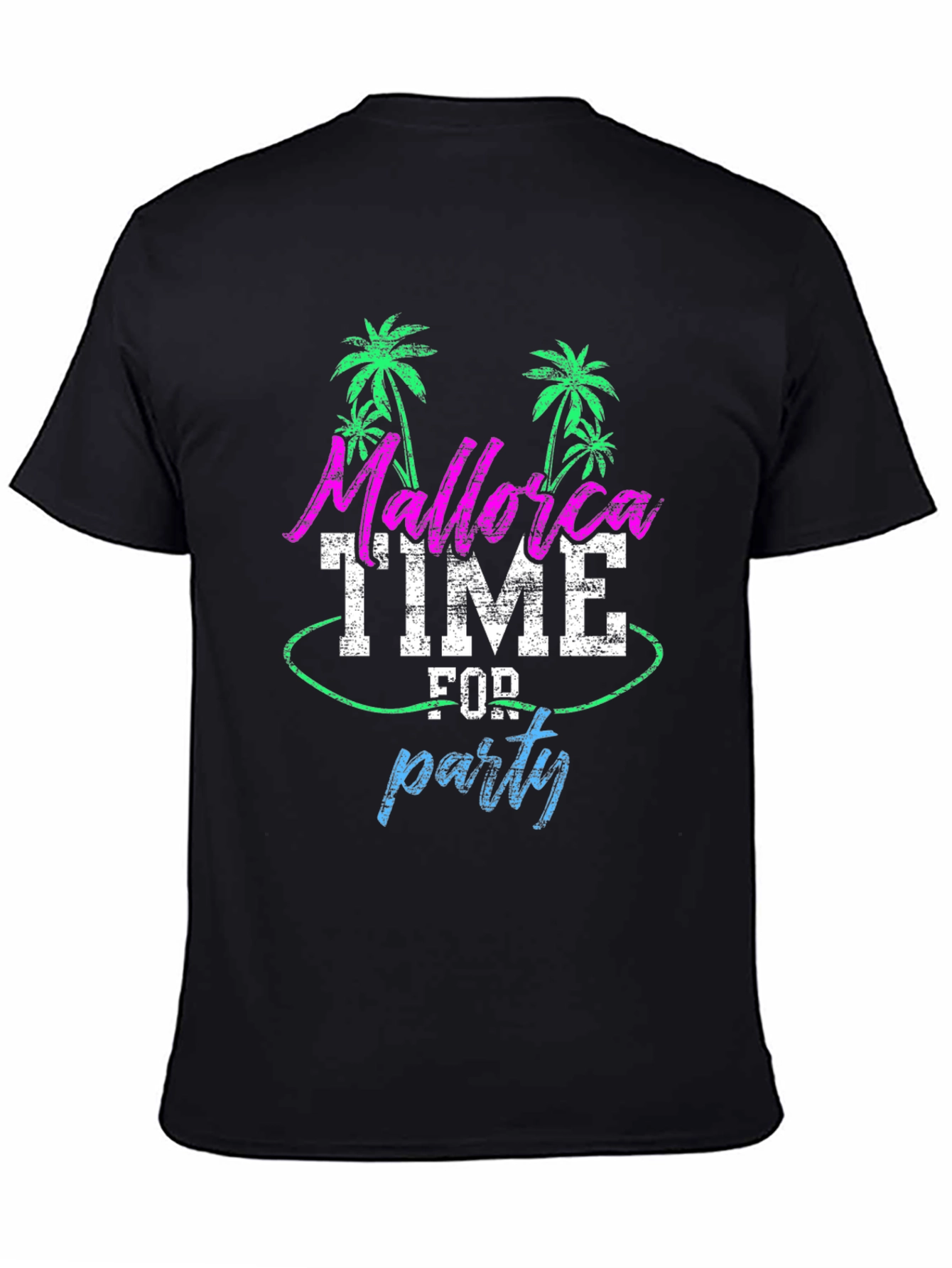 Mallorca Party Time Mens Black T-Shirt
