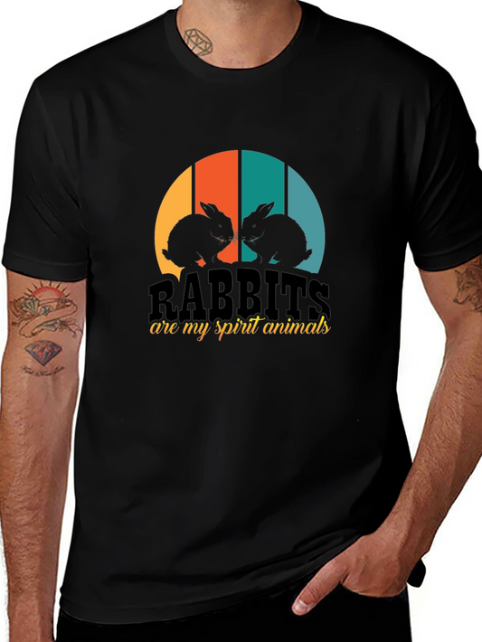 Rabbits Are My Spirit Animals Black T-Shirt