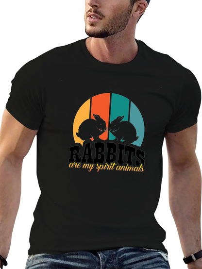 Rabbits Are My Spirit Animals Black T-Shirt