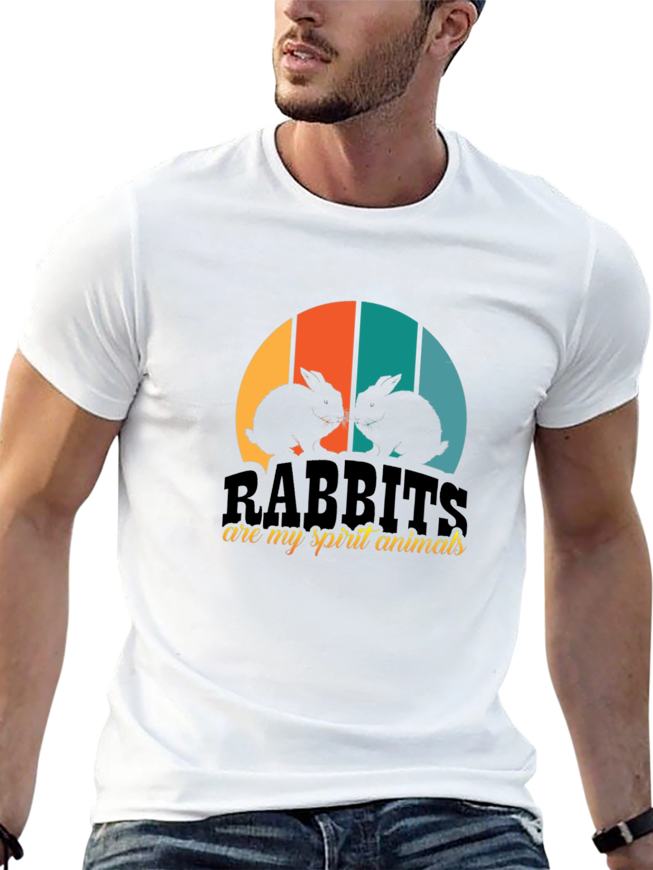 Rabbits Are My Spirit Animals Black T-Shirt