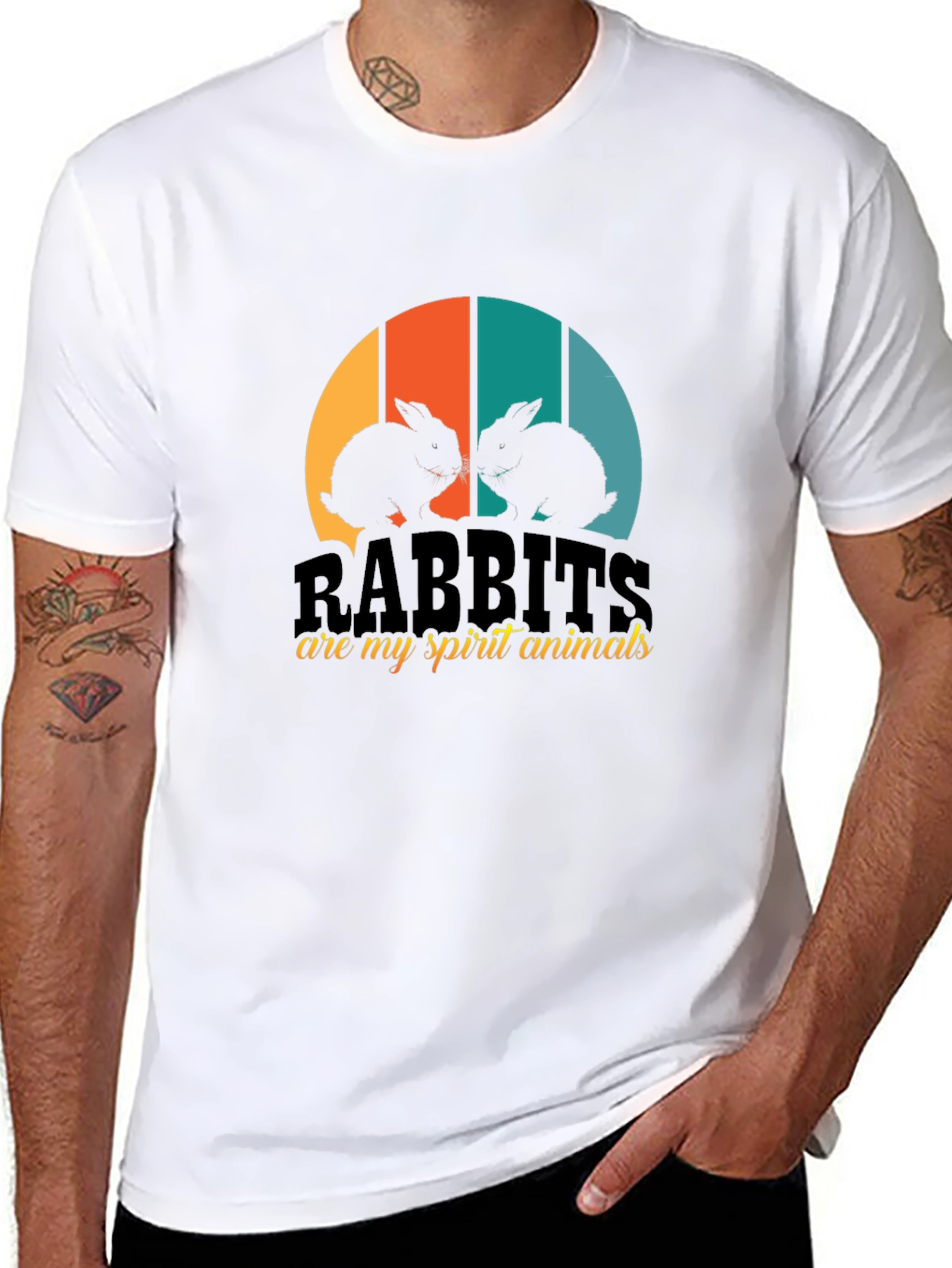 Rabbits Are My Spirit Animals Black T-Shirt