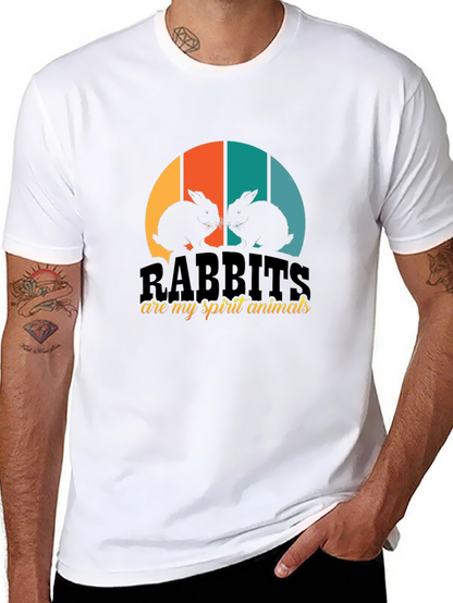 Rabbits Are My Spirit Animals Black T-Shirt