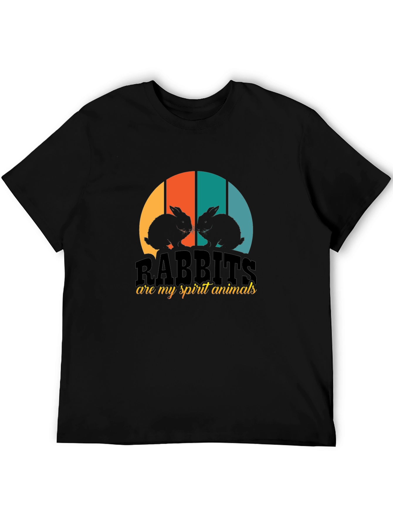 Rabbits Are My Spirit Animals Black T-Shirt