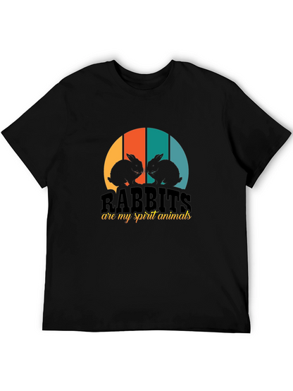 Rabbits Are My Spirit Animals Black T-Shirt