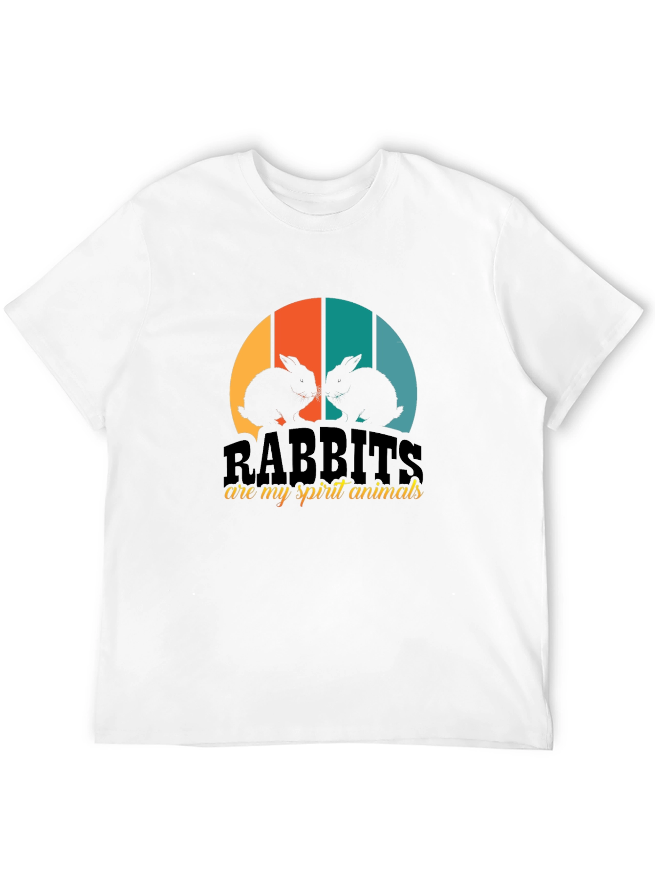 Rabbits Are My Spirit Animals Black T-Shirt