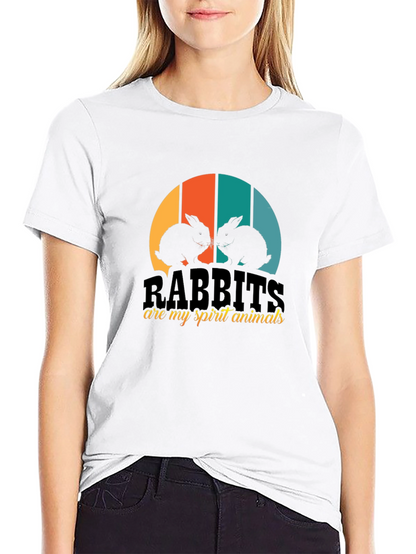Rabbits Are My Spirit Animals Black T-Shirt