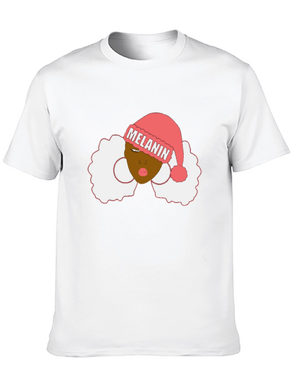 Melanin Santa Hat Black Graphic Tee