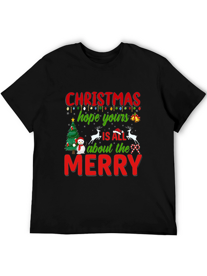 Festive Christmas Hope Yours Merry Graphic Tee