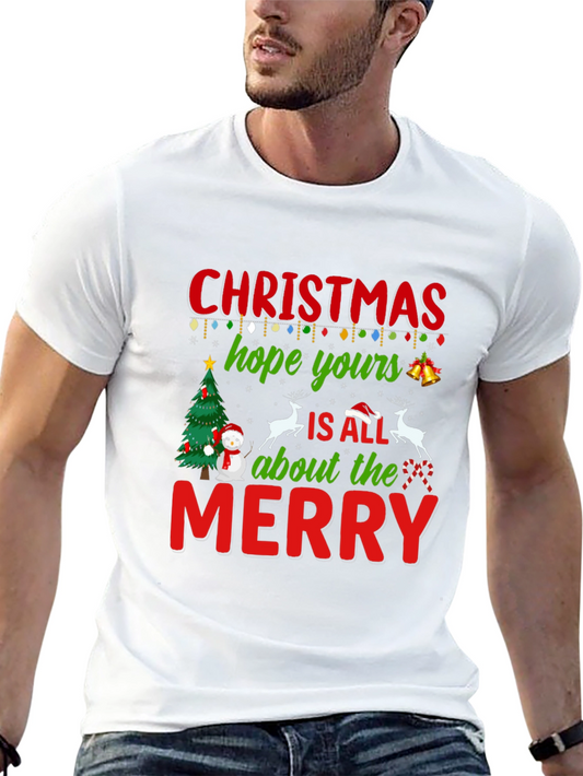 Festive Christmas Hope Yours Merry Graphic Tee