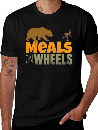 Meals on Wheels Bear Humor Graphic T-Shirt