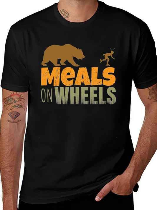 Meals on Wheels Bear Humor Graphic T-Shirt