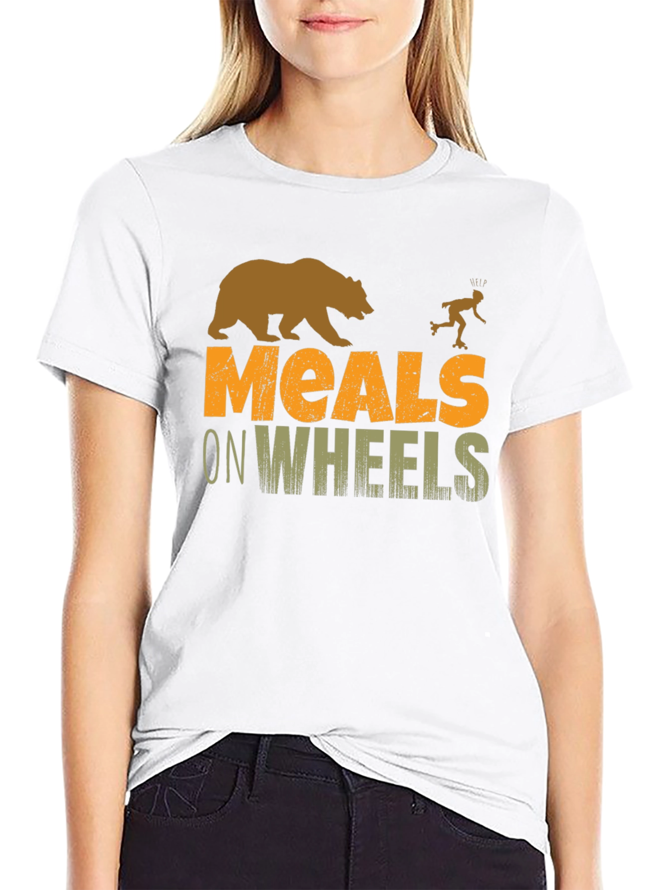 Meals on Wheels Bear Humor Graphic T-Shirt
