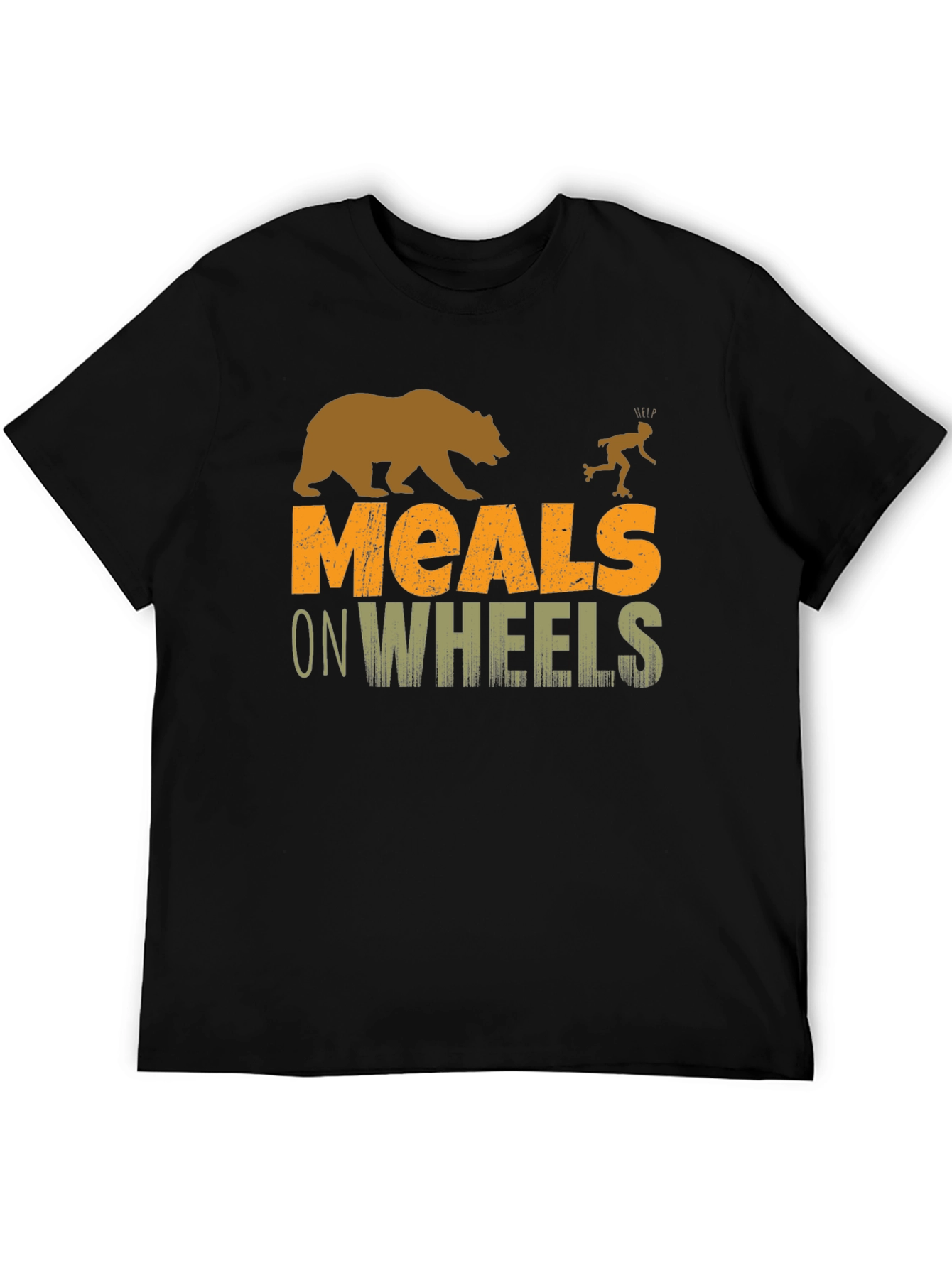 Meals on Wheels Bear Humor Graphic T-Shirt