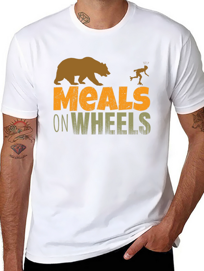 Meals on Wheels Bear Humor Graphic T-Shirt